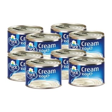 Puck Sterilized Cream 8 x 160Gm-Plain, 6 Pieces Per Carton